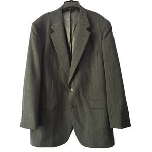 Career Collection Men’s 34W 34L Worsted Wool Charcoal Pinstripe Two Button Suit